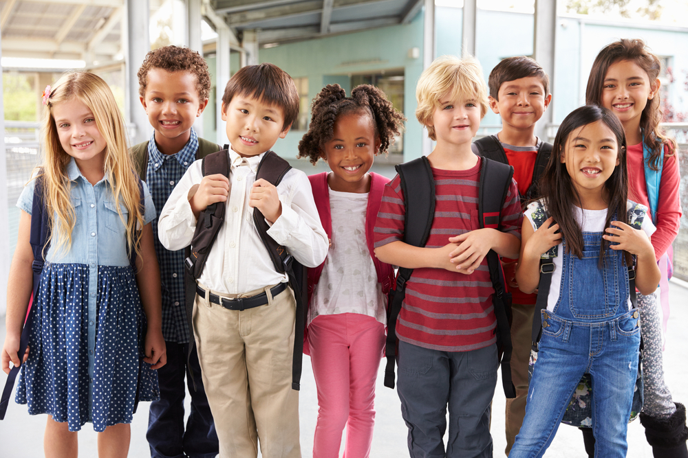 children being friendly